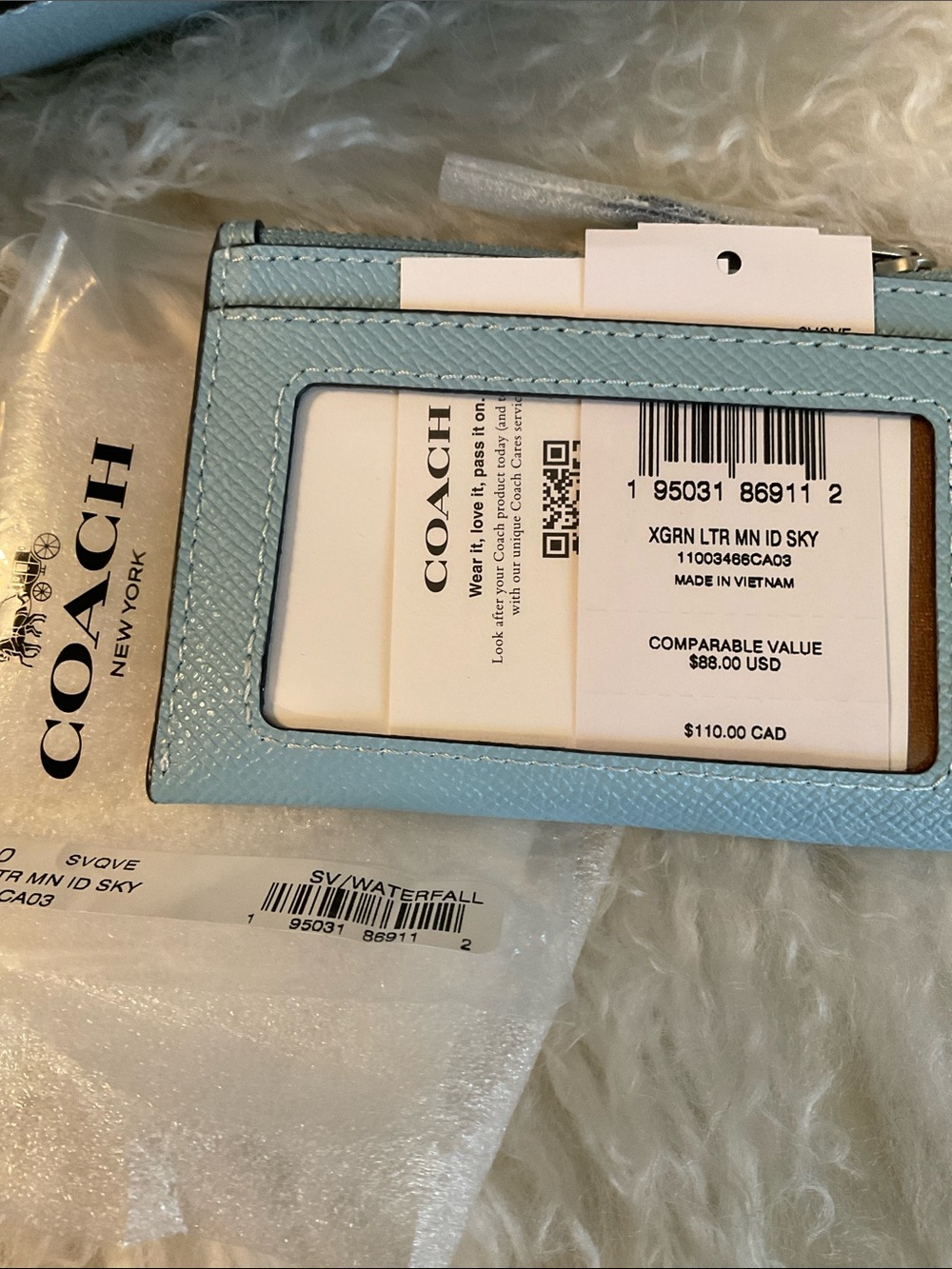 New Coach Katy Satchel Double Zip & Matching Card Case Waterfall Blue NWT - Picture 7 of 12